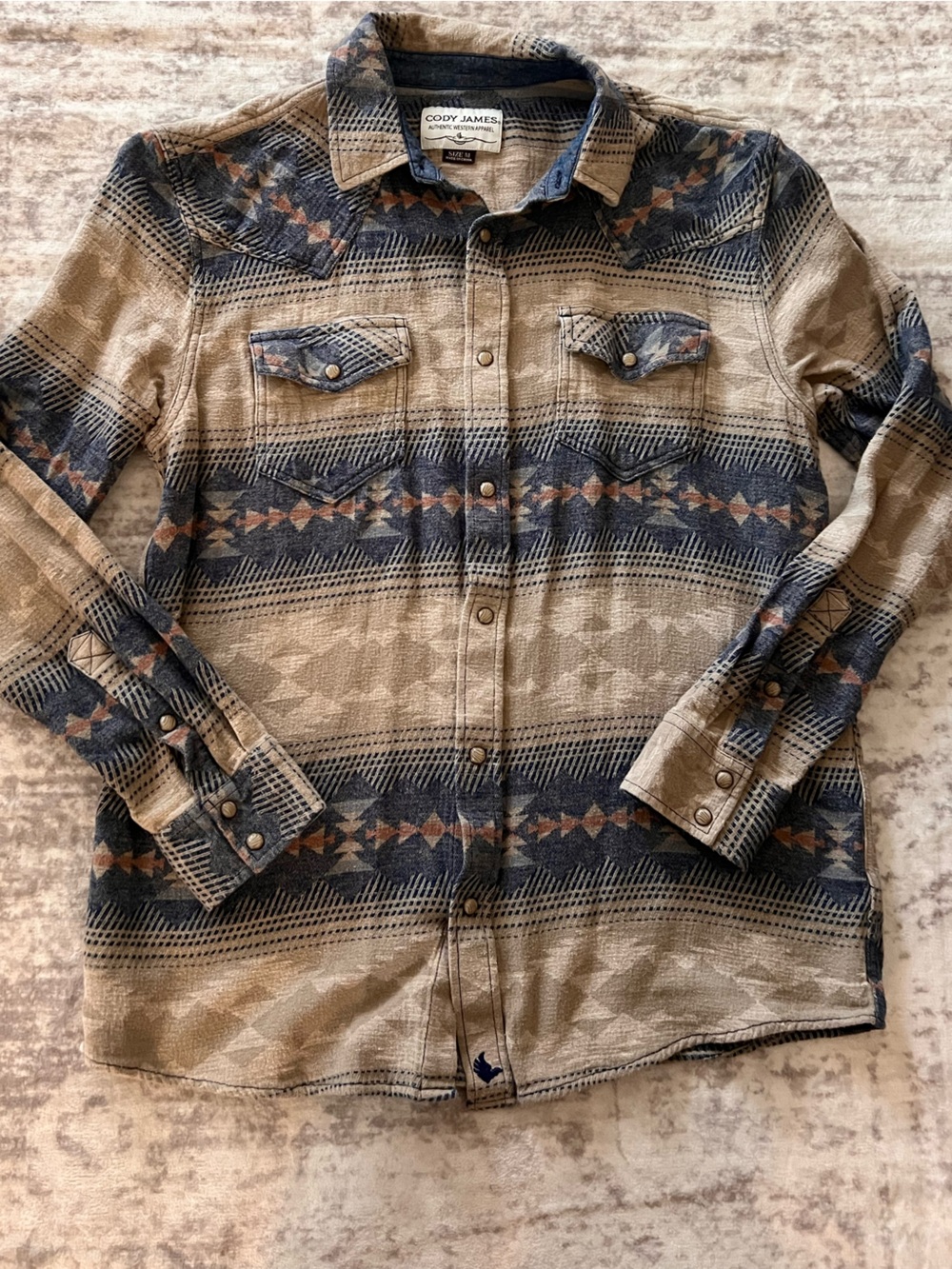 Cody James Pattern Button-Up Shirt - Neutral Tones
